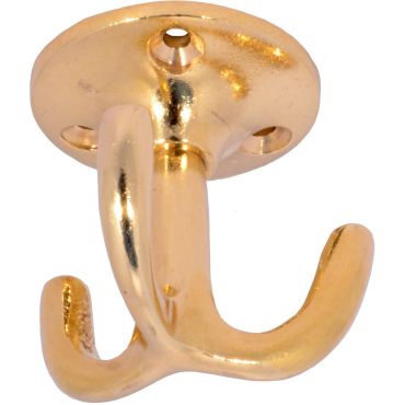 Plafondhaak 3-armig draaibaar Messing gerold nikkel