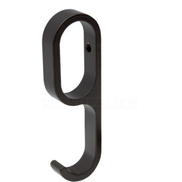 Kastroede schuifhaakhanger Zwart mat t.b.v. 30x14mm roede