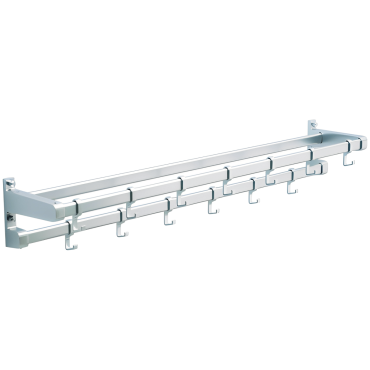 Gardelux - Zilveren wandkapstok - Type 6 - 800 tot 1200mm