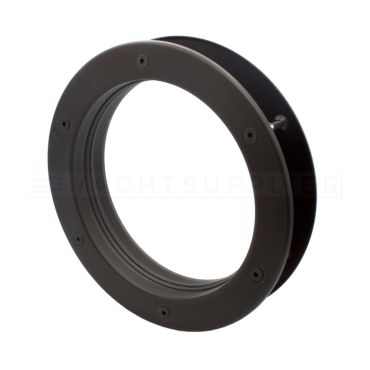 Patrijspoort 250mm mat zwart met VSG helder glas